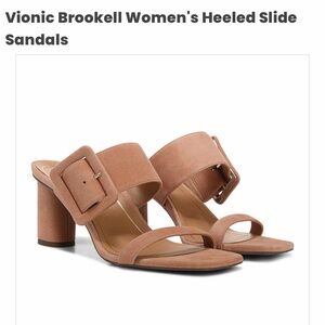 NEW Women’s Vionic Brookell Heeled Slide Sandals in Macaroon | Size 9.5